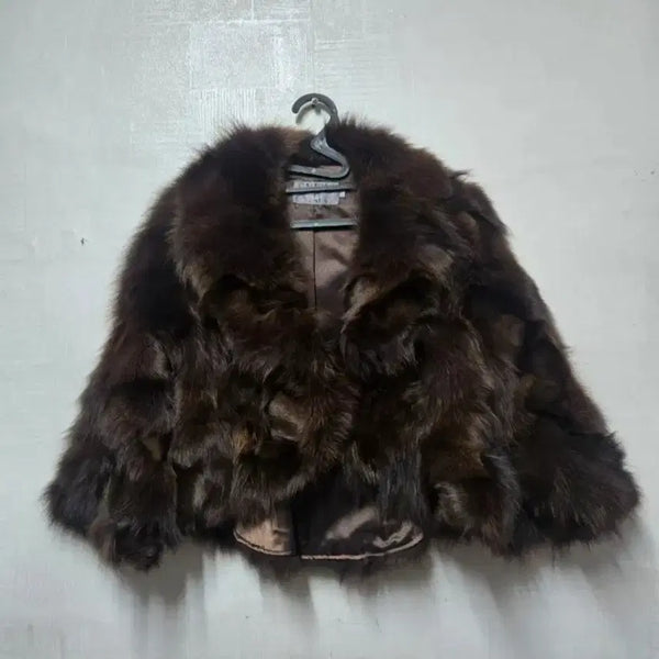 [BUNJANG] Tomboy Fox Fur Short Jacket / 톰보이 폭스 퍼 숏쟈켓 55