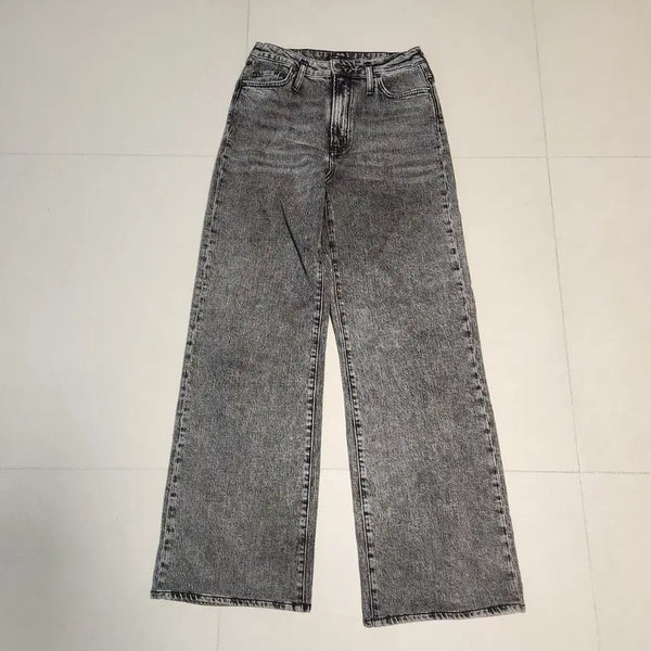 [BUNJANG] Maje Wide Long Denim Pants Black Washed Size 38 / 마쥬 와이드 롱 데님 팬츠 블랙 워싱 38