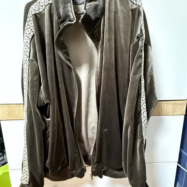 [BUNJANG] WEGO Lucy Velvet Zip-Up Jacket L / 일본 WEGO 루시 벨벳 트레이닝 집업 자켓
