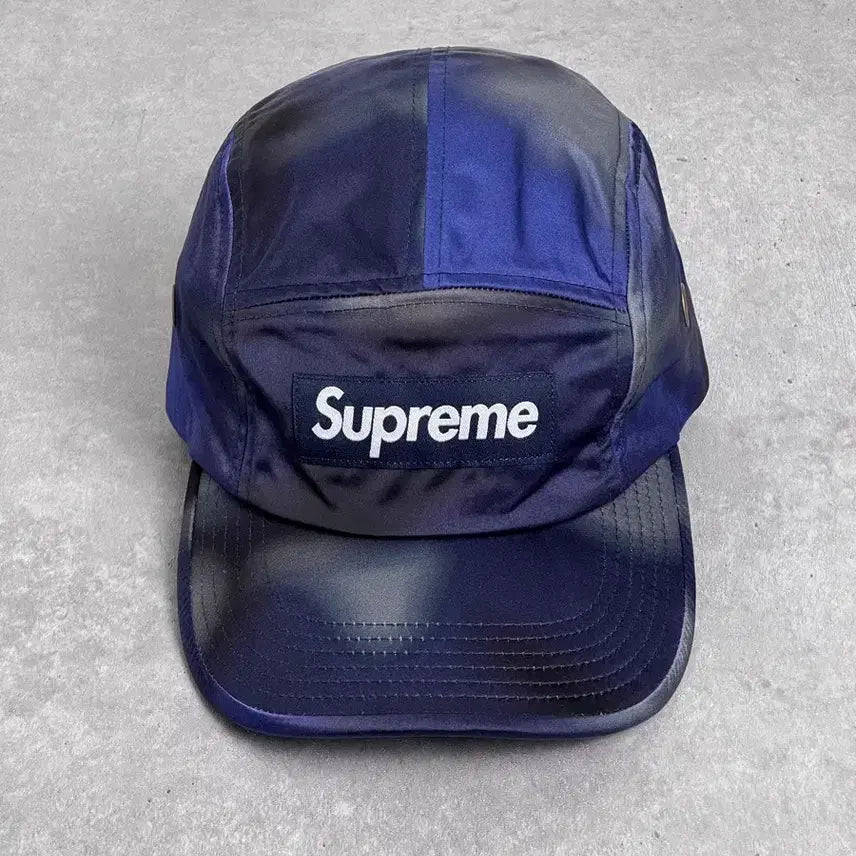 [BUNJANG] Supreme 21ss Satin Camo Box Logo Camp Cap Blue / 슈프림 21ss 사틴 카모 박스로고 캠프캡 블루