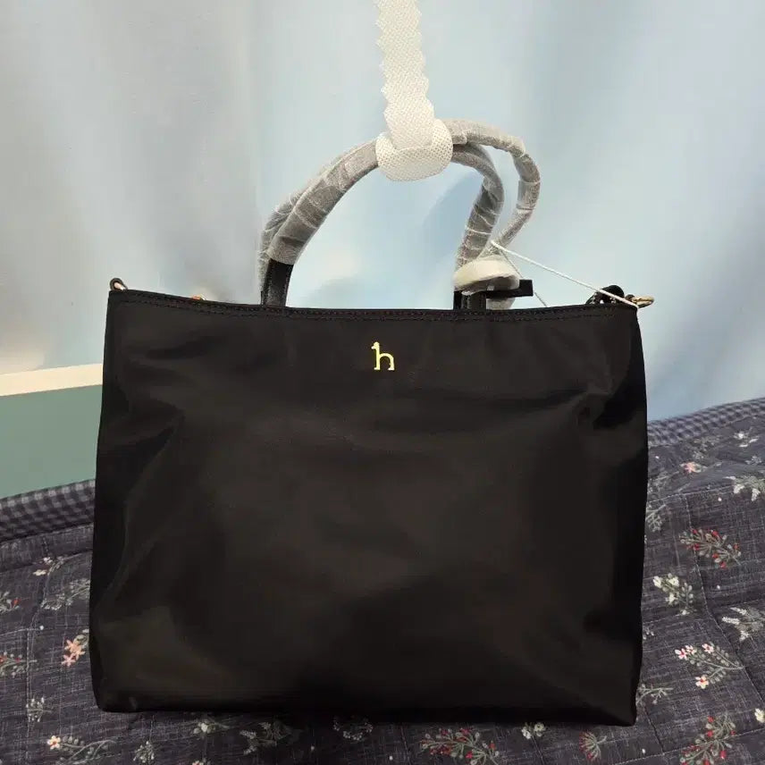 [BUNJANG] Hazzys Black Nylon Tote Bag / 헤지스 블랙 나일론 토트백 (새상품)