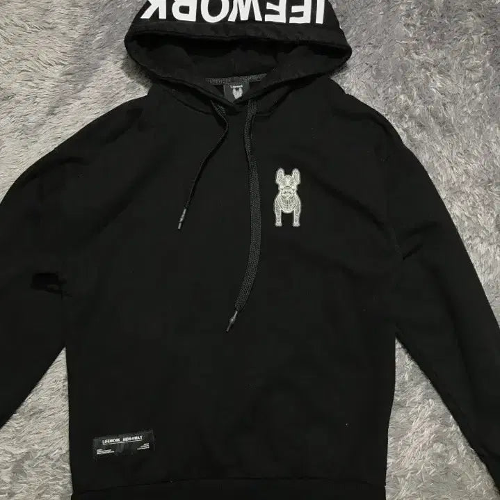 [BUNJANG] Lifework Silicone Applique Hooded Sweatshirt M / [[M, A급] 라이프워크(LIFEWORK) 실리콘 와펜 후드티@@2
