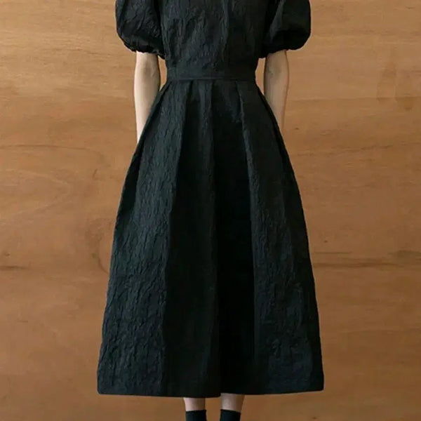 [BUNJANG] Eunoia Black Puff Blouse and Skirt Set / eunoia유노이아 블랙 퍼프 블라우스+스커트 상하의 세트