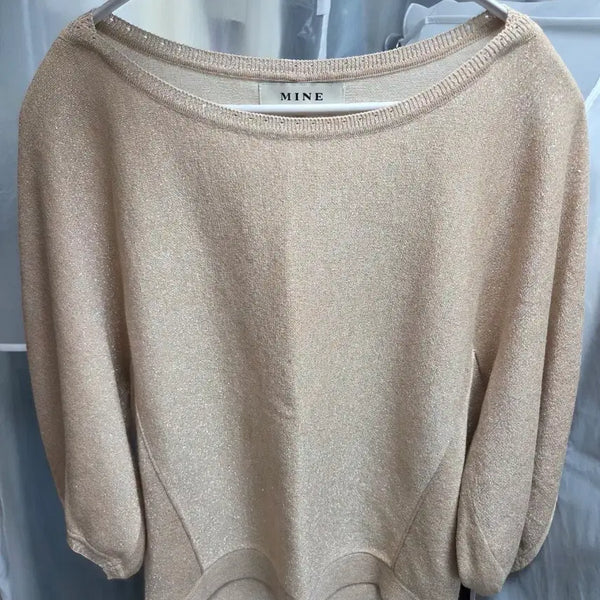 [BUNJANG] MINE Glitter Short Sleeve Knit / 마인 MINE 글리터 반팔니트