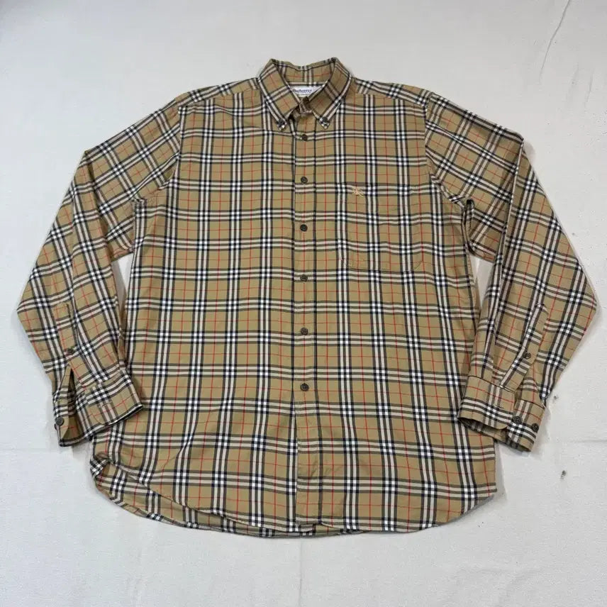 [BUNJANG] Burberrys 90s Nova Check Button-Down Shirt / M) 버버리 Burberrys 90s 노바체크 버튼다운 셔츠