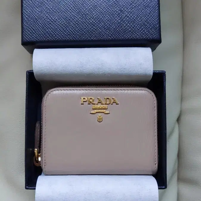 [BUNJANG] Prada Saffiano Zip Card Wallet Indigo Pink / 정품 프라다 사피아노 지퍼 카드지갑 인디핑크