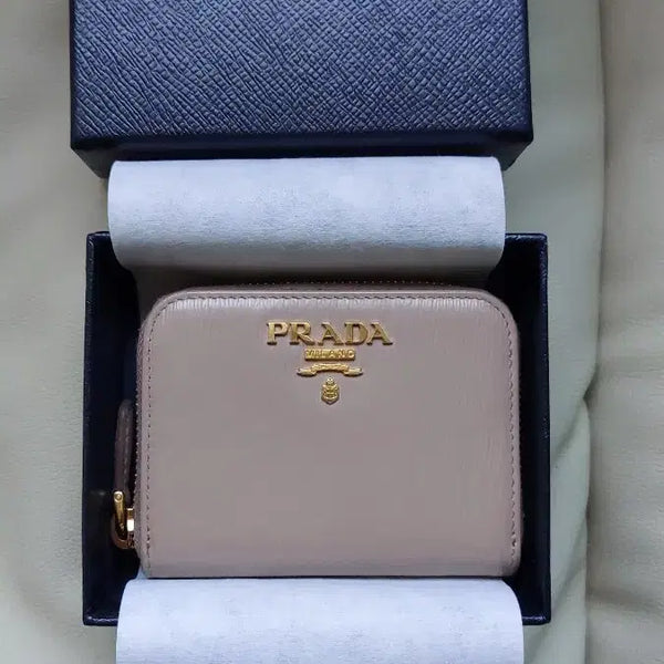[BUNJANG] Prada Saffiano Zip Card Wallet Indigo Pink / 정품 프라다 사피아노 지퍼 카드지갑 인디핑크