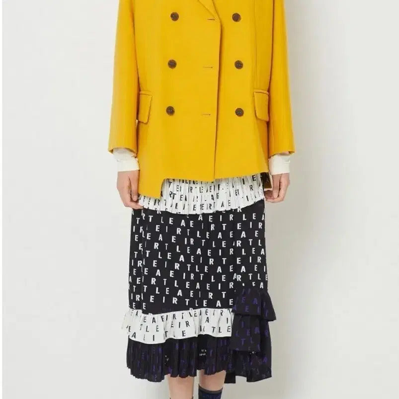 [BUNJANG] LUCKY CHOUETTE 100% Wool Tweed Double-Button Jacket Yellow / 럭키슈에뜨트위드모100 자켓 옐로우