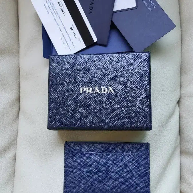 [BUNJANG] Prada Saffiano Card Wallet Navy / 정품 프라다 사피아노 카드 지갑 네이비