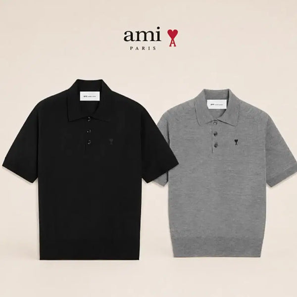 [BUNJANG] AMI Wool Short Sleeve Knit / 아미 울 반팔 니트