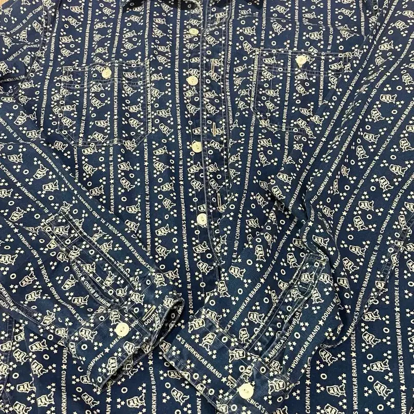 [BUNJANG] RRL Printed Work Shirt M / Rrl 프린팅 워크셔츠 m