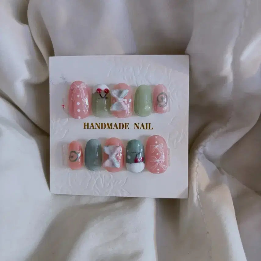 [BUNJANG] Melon & Cream Soda Nail Tips / 메론&크림소다 네일팁