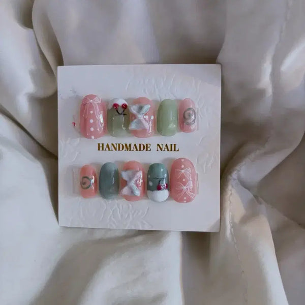 [BUNJANG] Melon & Cream Soda Nail Tips / 메론&크림소다 네일팁