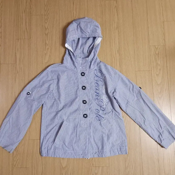 [BUNJANG] Beanpole Striped Anorak Hoodie Jacket / BEANPOLE 빈폴 스트라이프 후드 셔츠 자켓, 아노락 스타일 셔츠 쟈켓