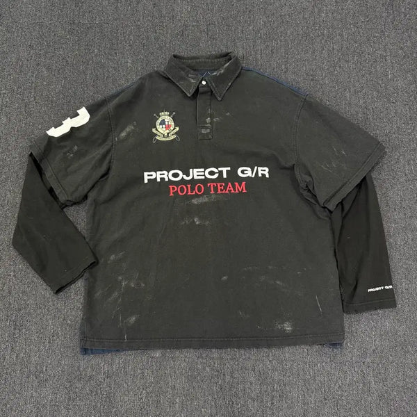 [BUNJANG] Project G/R Polo Parody Collar Long Sleeve / 프로젝트 G/R 폴로 패러디 카라 롱슬리브