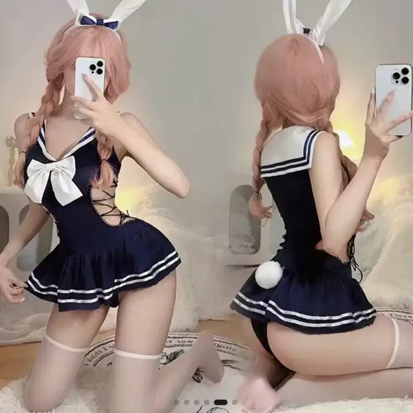 [BUNJANG] Marine Sailor Swimsuit / [새상품] 마린 세일러복 수영복