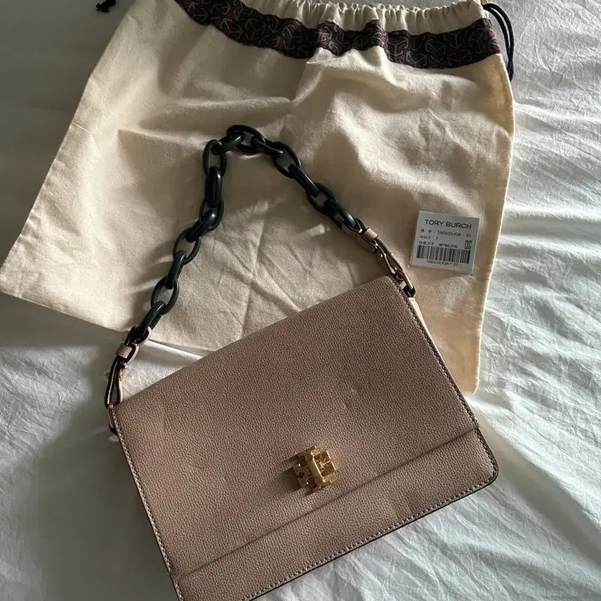 [BUNJANG] Tory Burch Chain Shoulder Bag Beige / 토리버치 체인 숄더백 베이지