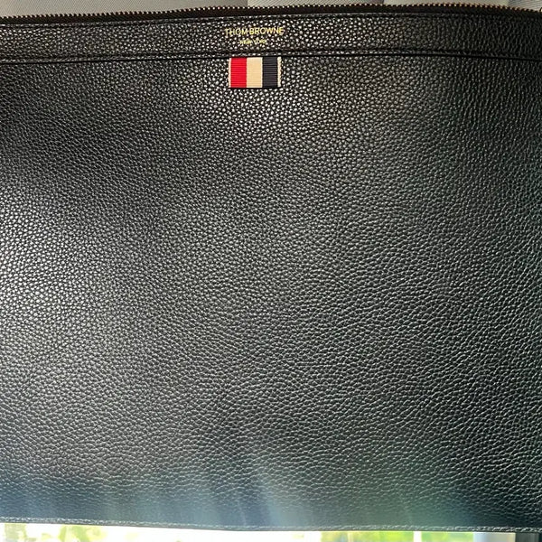 [BUNJANG] Thom Browne Leather Clutch Bag / (정품)톰브라운 가죽 클러치백