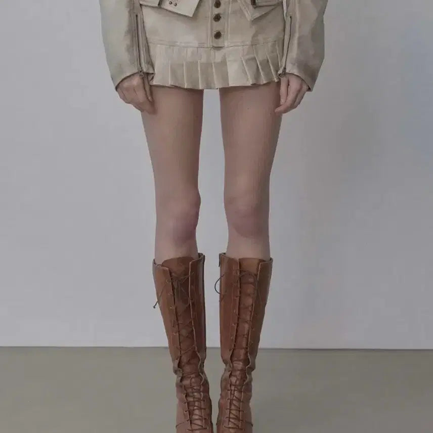 [BUNJANG] Sculptor Western Leather Skirt XS / 스컬프터 웨스턴 레더 스커트 xs