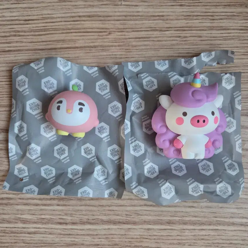 [BUNJANG] EXO D.O. Lay "Mungchiz" Pigui + Bob Figures Bundle Set / (일괄) 엑소 디오 레이 뭉치즈 핑귀니 밥 피규어 도경수 경수
