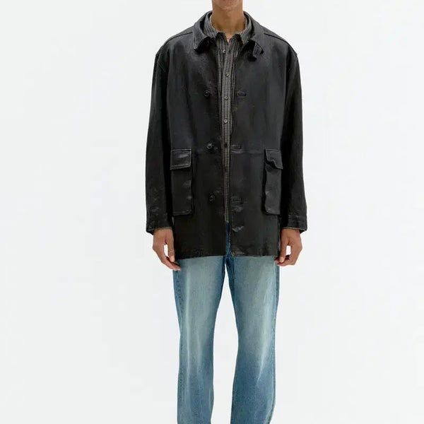 [BUNJANG] Washed Lambskin Car Coat XL / 워시드 램스킨 카 코트 XL