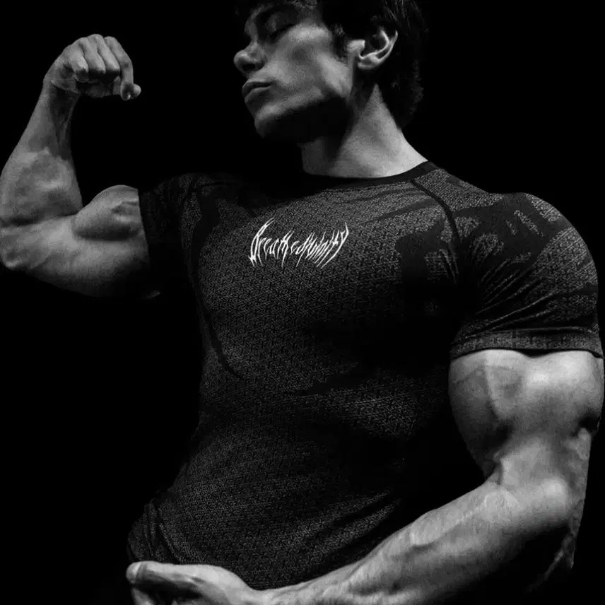 [BUNJANG] Breathedivinity Doom Tech Armored Shortsleeve Compression Void Black XL / [새상품] XL 브리드디비니티 컴프레션 (breathedivinity) / 짐샤크