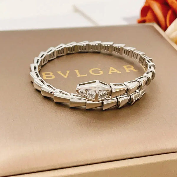 [BUNJANG] Bulgari White Gold Silver Bracelet Medium / 불가리 화이트골드 팔찌 실버 사이즈 미디엄