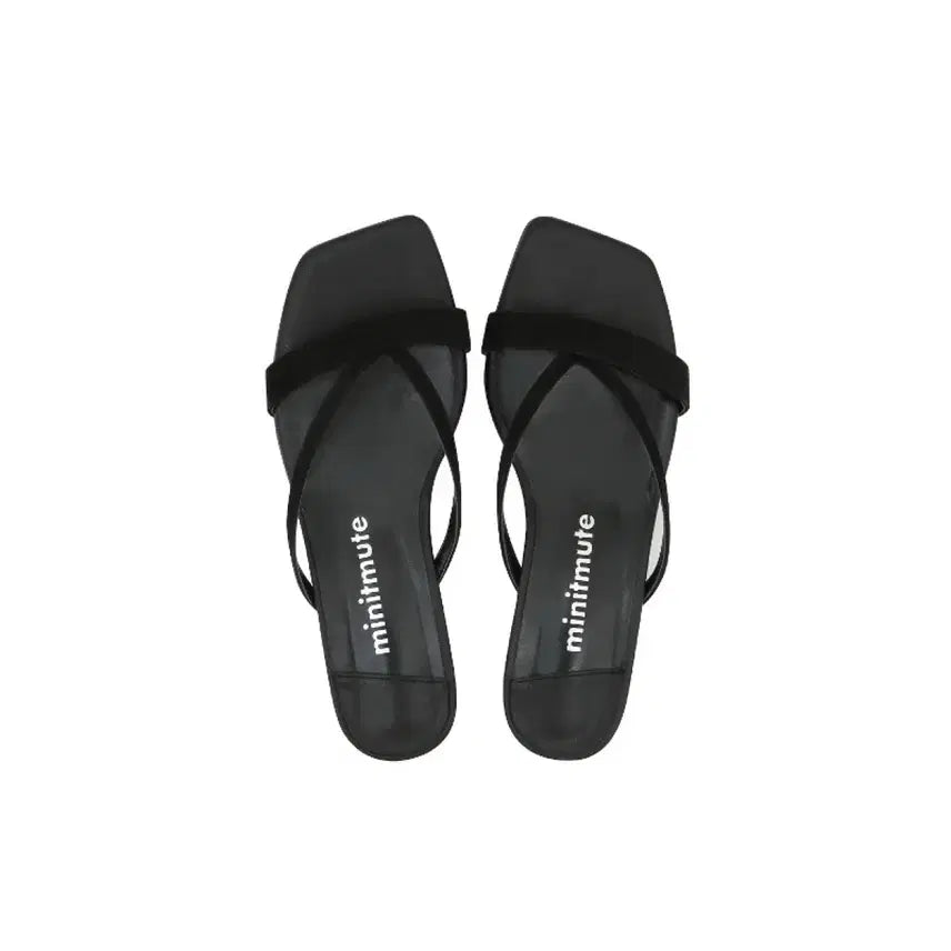 [BUNJANG] Minuit Mint Strap Flip Flop Suede Black / 미닛뮤트 STRAP FLIP FLOP SUEDE BLACK