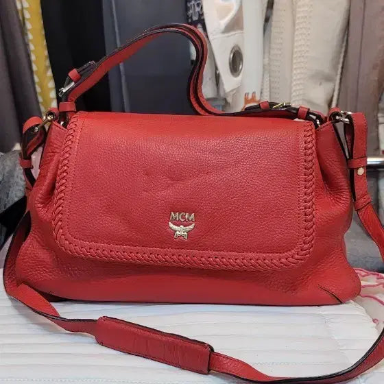 [BUNJANG] MCM Women's Red Shoulder Bag / MCM 여성 숄더백 레드
