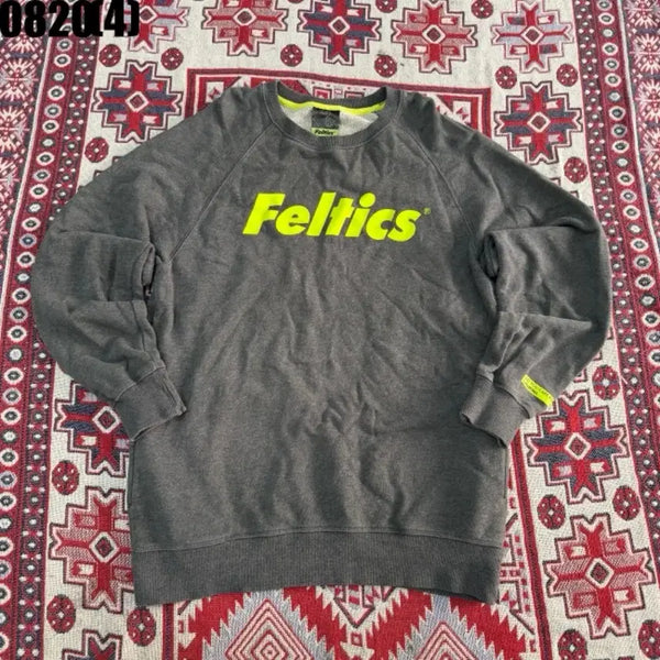 [BUNJANG] Feltics Sweatshirt Gray Lime Logo / 펠틱스 맨투맨 그레이 라임 로고 0820