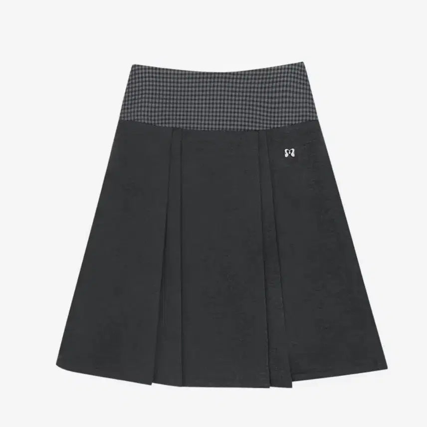 [BUNJANG] Mireco Mini Check Sweat Skirt Charcoal / 미레코 스커트 차콜 1 사이즈 Mireco MINI CHECK SWEAT SK CHARCOAL