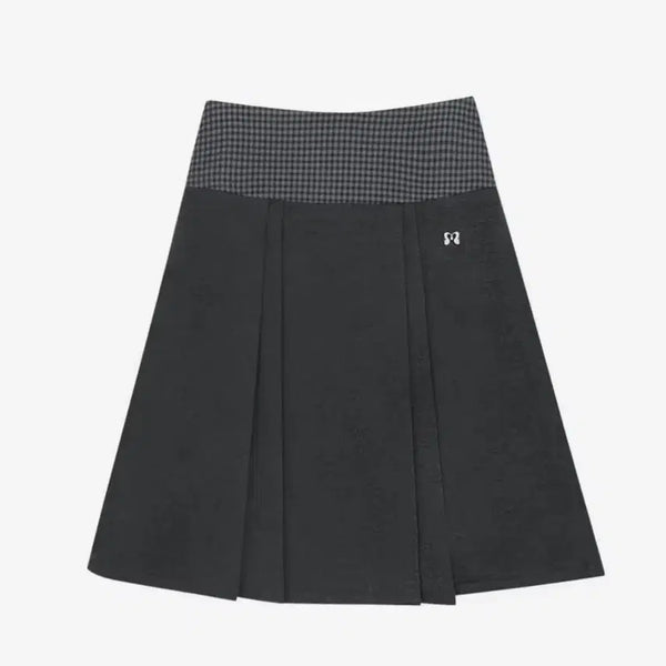[BUNJANG] Mireco Mini Check Sweat Skirt Charcoal / 미레코 스커트 차콜 1 사이즈 Mireco MINI CHECK SWEAT SK CHARCOAL