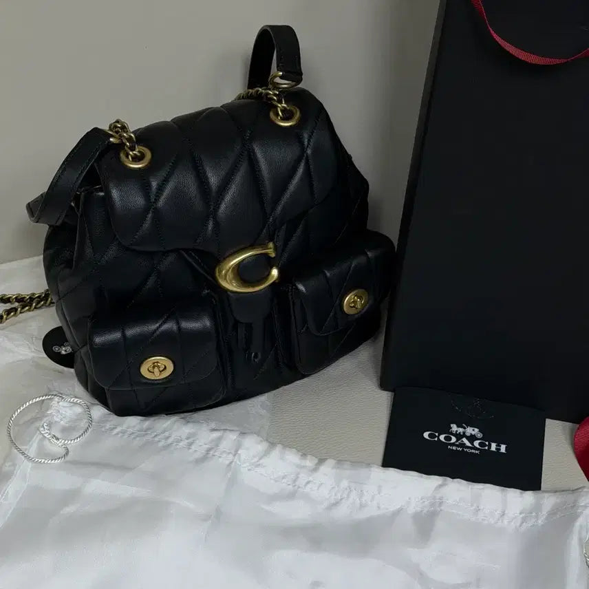 [BUNJANG] Coach Tabby Quilted Backpack Black / 코치 태비 백팩 위드 퀼팅 백