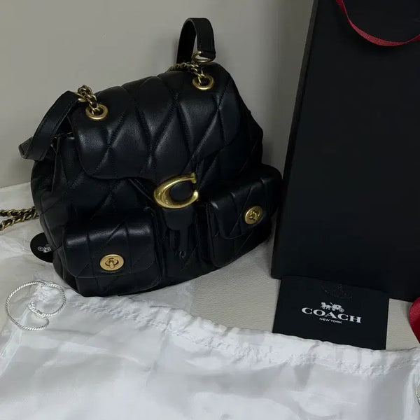 [BUNJANG] Coach Tabby Quilted Backpack Black / 코치 태비 백팩 위드 퀼팅 백