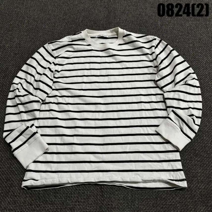 [BUNJANG] Zara Striped Long Sleeve T-Shirt / Zara 무지 단가라 스트라이프 긴팔 티셔츠 m
