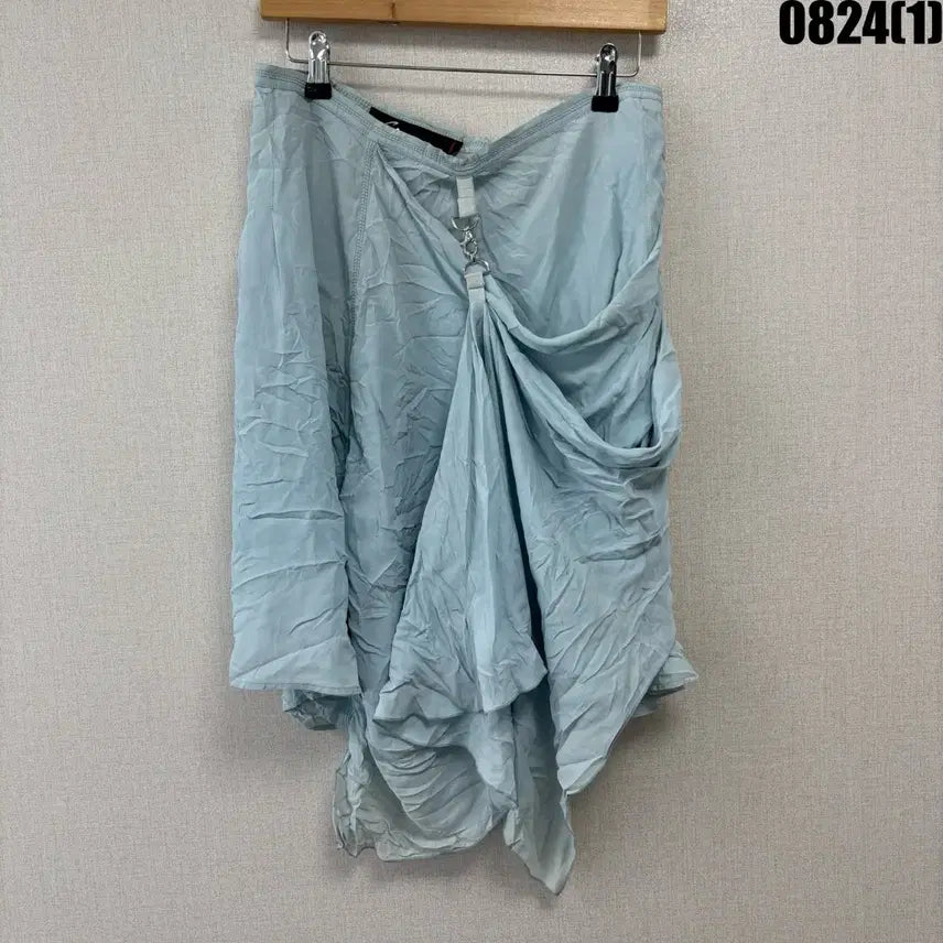 [BUNJANG] GUELFA Sky Blue Wrap Skirt Size 40 / GUELFA 하늘색 랩 스커트 40