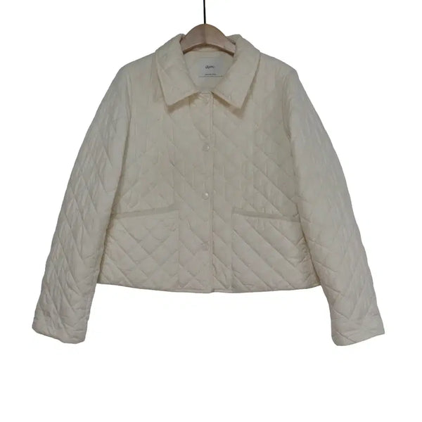 [BUNJANG] ROEM Ivory Quilted Cropped Jacket / ROEM 로엠 아이보리 카라 퀼팅 자켓 55
