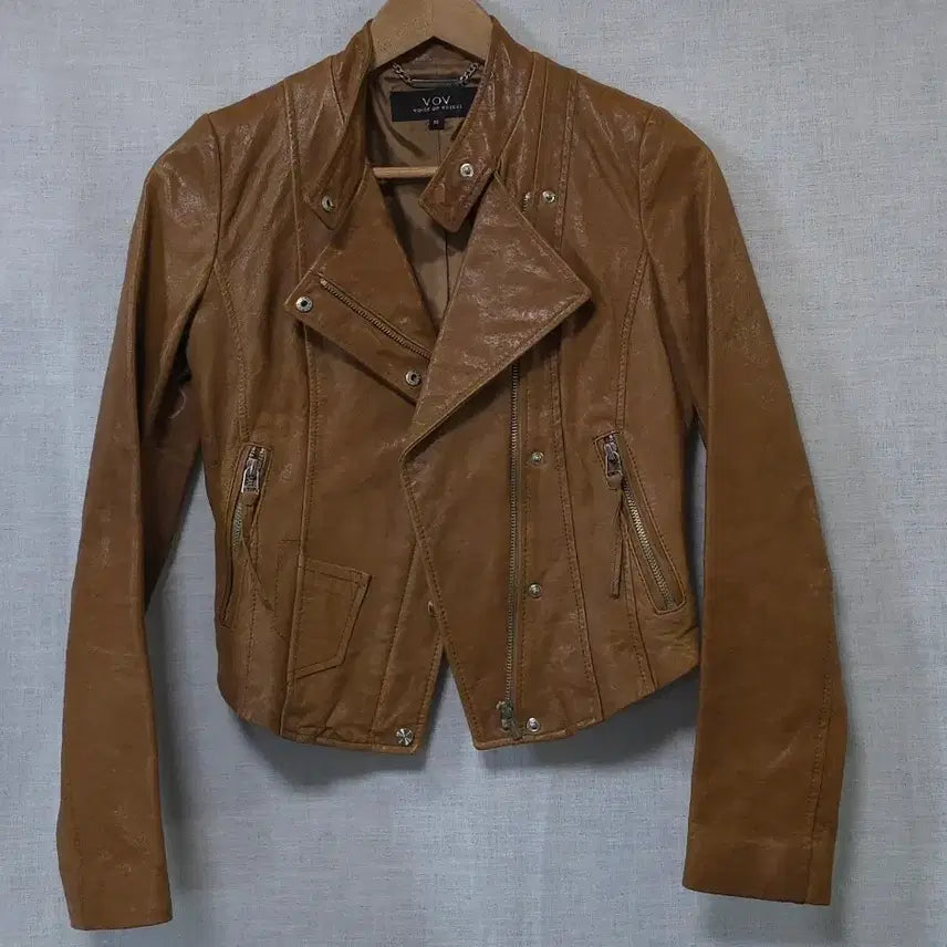 [BUNJANG] VOV Real Lambskin Leather Jacket Rider Jumper / 보브 VOV 리얼 천연 양가죽 자켓 래더 점퍼 라이더 바람막이 55