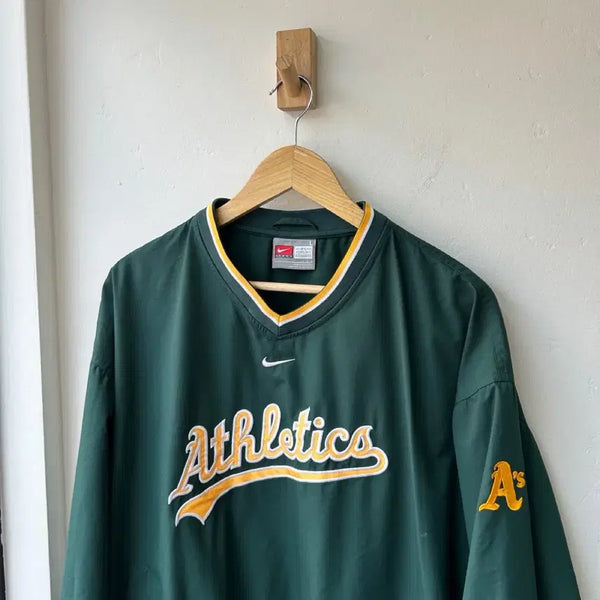 [BUNJANG] Nike Oakland Athletics Windbreaker Warm-up Jacket / 17844 - 나이키 오클랜드 에슬레틱 바람막이 웜업