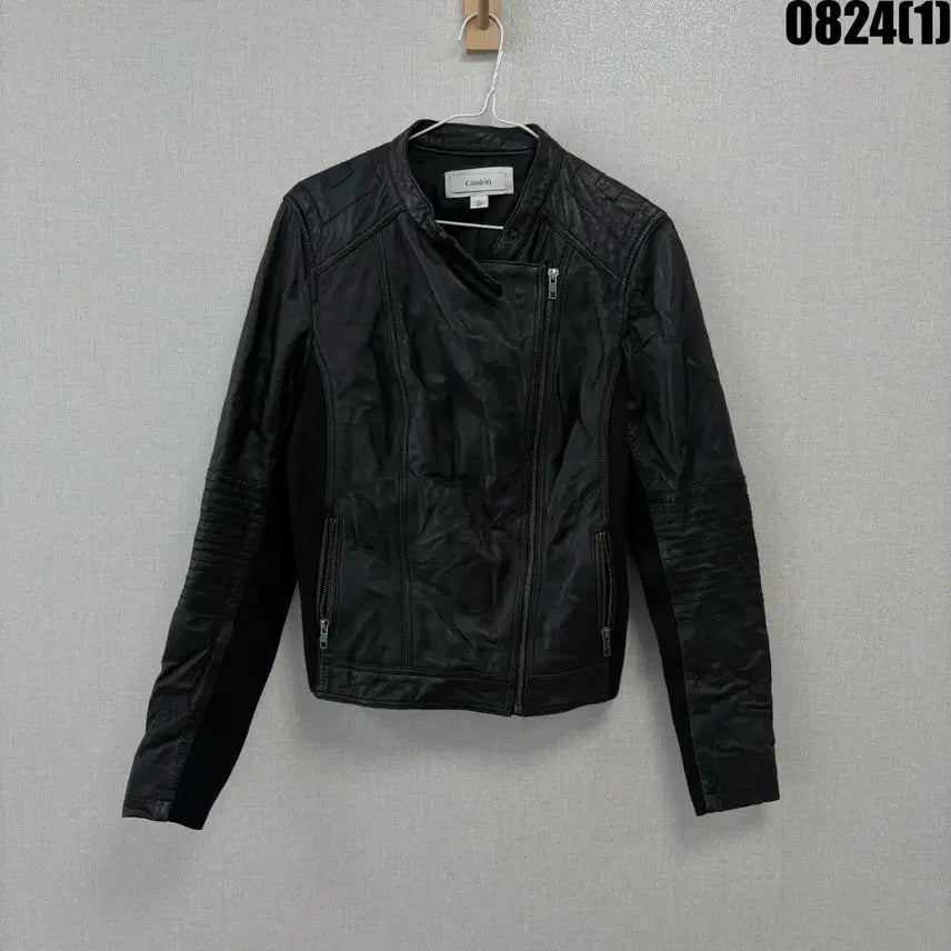 [BUNJANG] Caslon Women's Leather Rider Jacket M / Caslon 여성 가죽 라이더 자켓 m