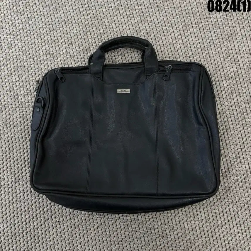 [BUNJANG] ATLAS Leather Briefcase Black / ATLAS 가죽 서류 가방 블랙
