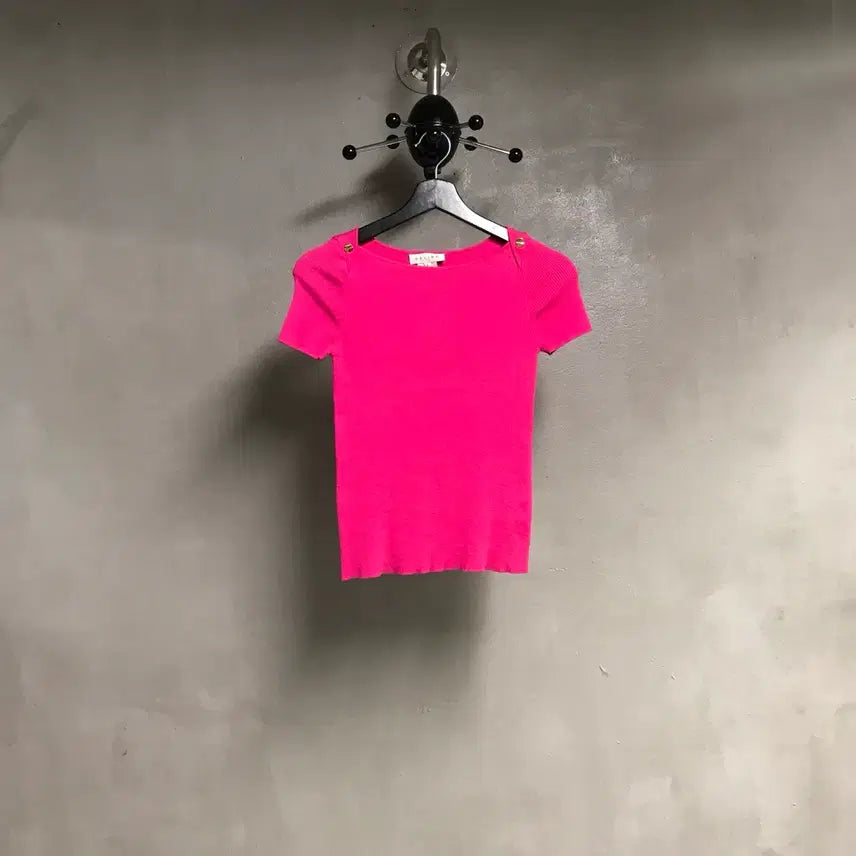 [BUNJANG] Celine Short Sleeve Knit Top Pink S / 셀린느 반팔 니트 핑크 S(W)