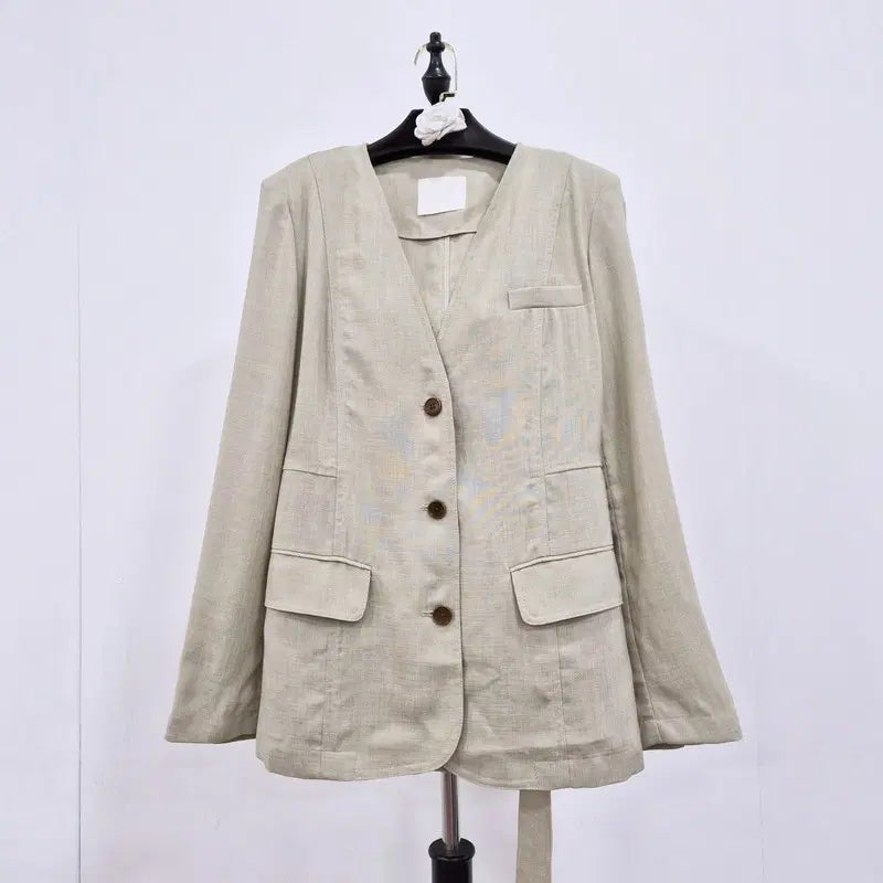 [BUNJANG] Frontrow Collarless Summer Jacket Women's Size 4 (66) / 프론트로우 노카라 여름 자켓