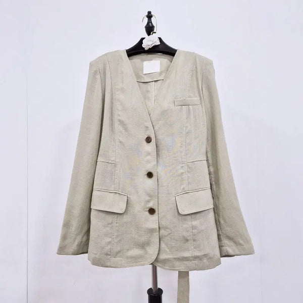 [BUNJANG] Frontrow Collarless Summer Jacket Women's Size 4 (66) / 프론트로우 노카라 여름 자켓