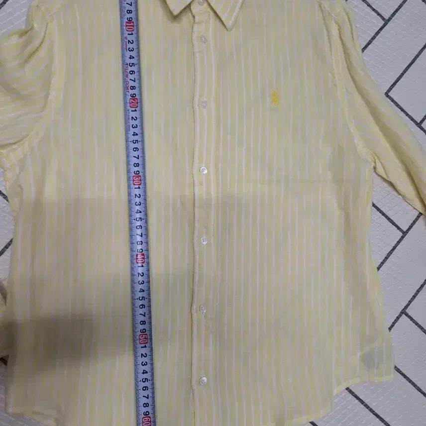 [BUNJANG] Polo Ralph Lauren Yellow Stripe Shirt / 새거) 폴로 랄프로렌 옐로우 스트라이프 셔츠