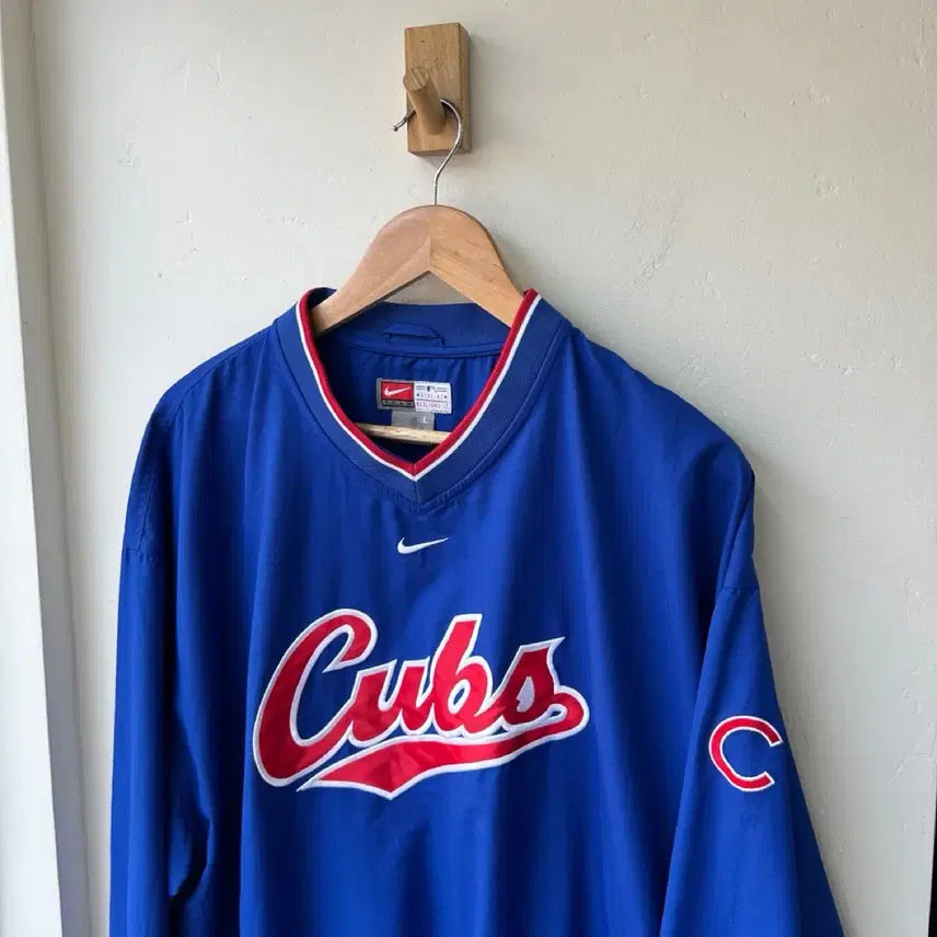 [BUNJANG] Nike Chicago Cubs Windbreaker Warm-up Jacket / 17845 - 나이키 시카고 컵스 바람막이 웜업