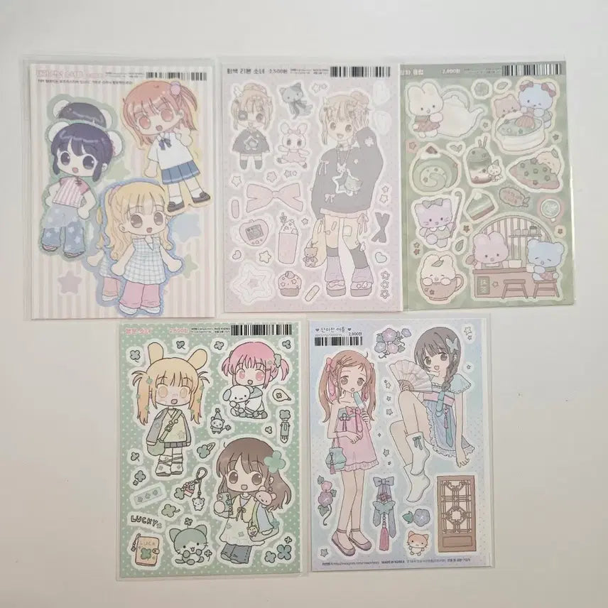 [BUNJANG] Rayan Fancy Sticker Set (5 Sheets) / 스티커) 라연팬시 5장