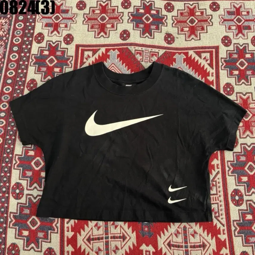 [BUNJANG] Nike Swoosh Cropped T-shirt Black L / 나이키 스우시 크롭 반팔티 블랙 L  8/24