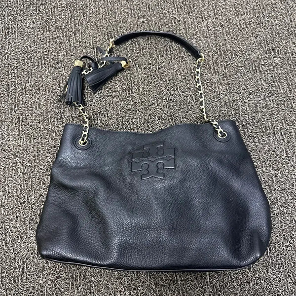 [BUNJANG] Tory Burch Leather Chain Women's Shoulder Bag Black / 토리버치 레더 체인 여성 숄더백 가죽가방 블랙