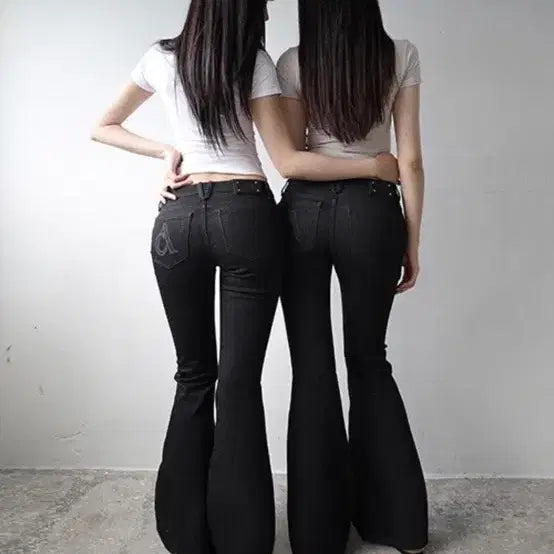 [BUNJANG] Clatda Black Flare Denim Pants / 클라따 블랙 플레어 데님 m /L로 교환 가능